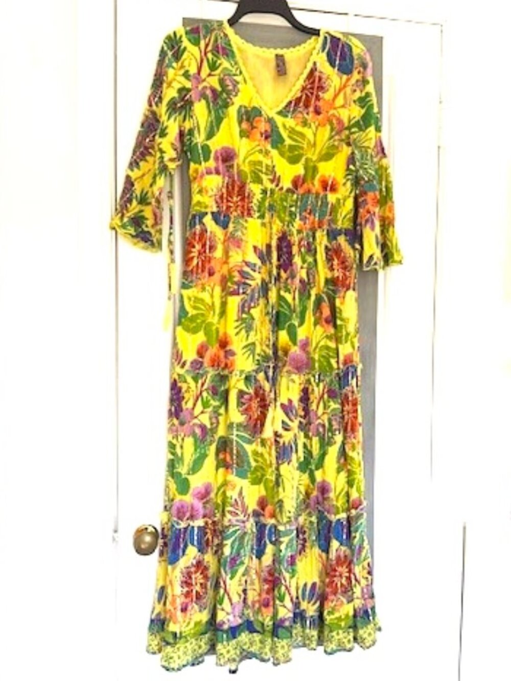 Anthropologie Me 2 Magic Floral Tropical Tiered Maxi Dress Festival Maximalist